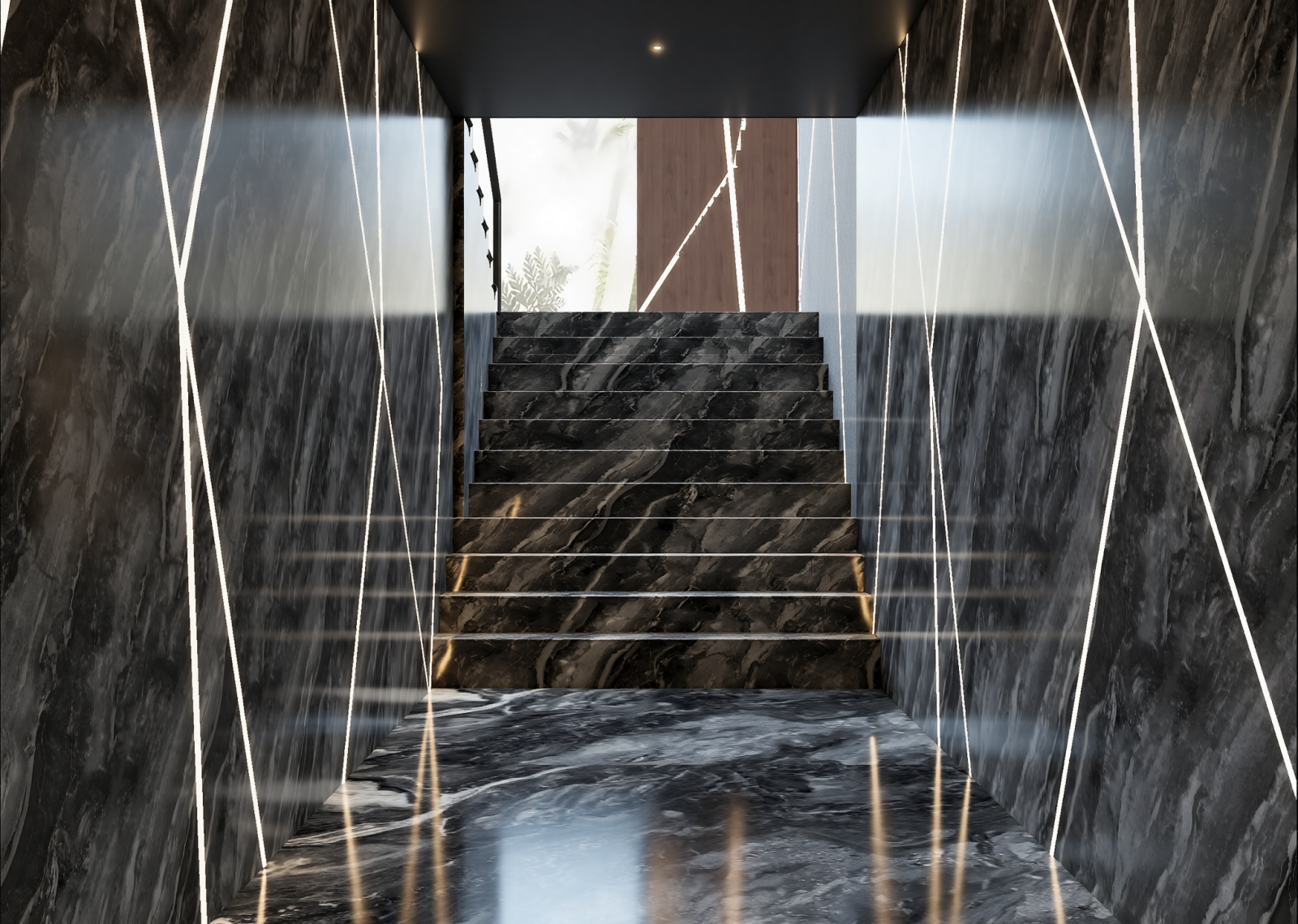 现代楼梯间3D模型下载【ID:1214743324】