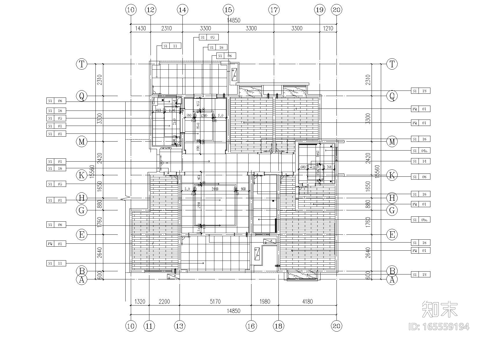 [湖南]岳阳富兴御城212㎡现代样板间施工图cad施工图下载【ID:165559194】