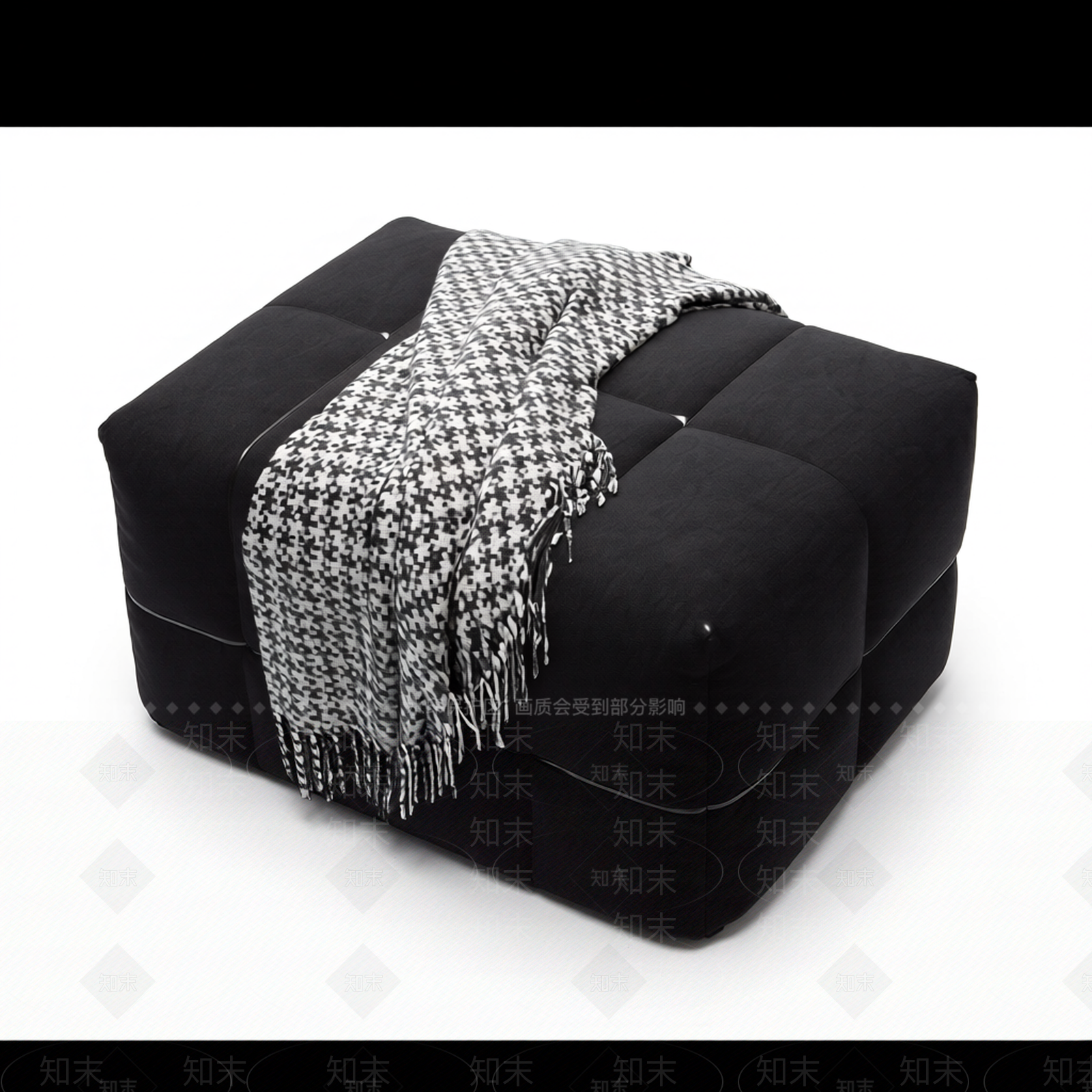 带毯软包脚凳3D模型下载【ID:1206202849】