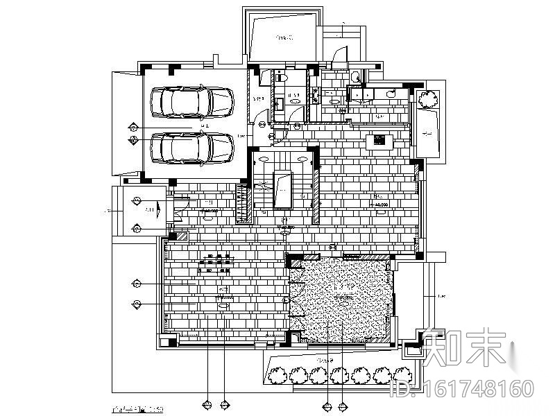 [上海]豪华别墅B型施工图cad施工图下载【ID:161748160】