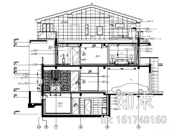 [上海]豪华别墅B型施工图cad施工图下载【ID:161748160】