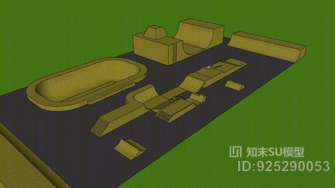 户外滑冰公园SU模型下载【ID:925290053】