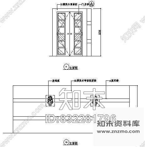 图块/节点棋牌室立面图3cad施工图下载【ID:832281796】