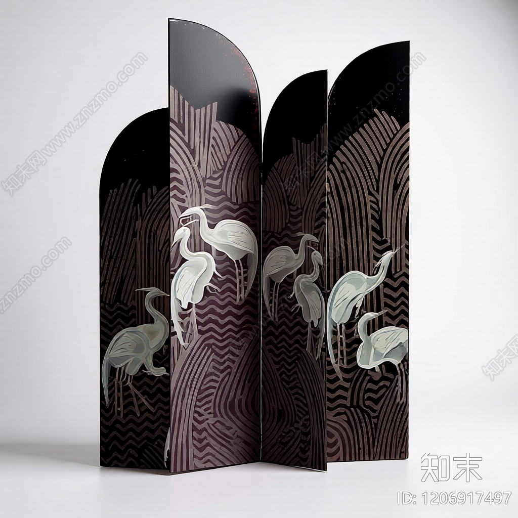 屏风隔断装饰屏3D模型下载【ID:1206917497】