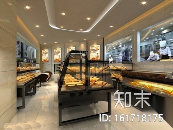 [四川]蛋糕店现代风格室内设计CAD施工图（含效果）施工图下载【ID:161718175】