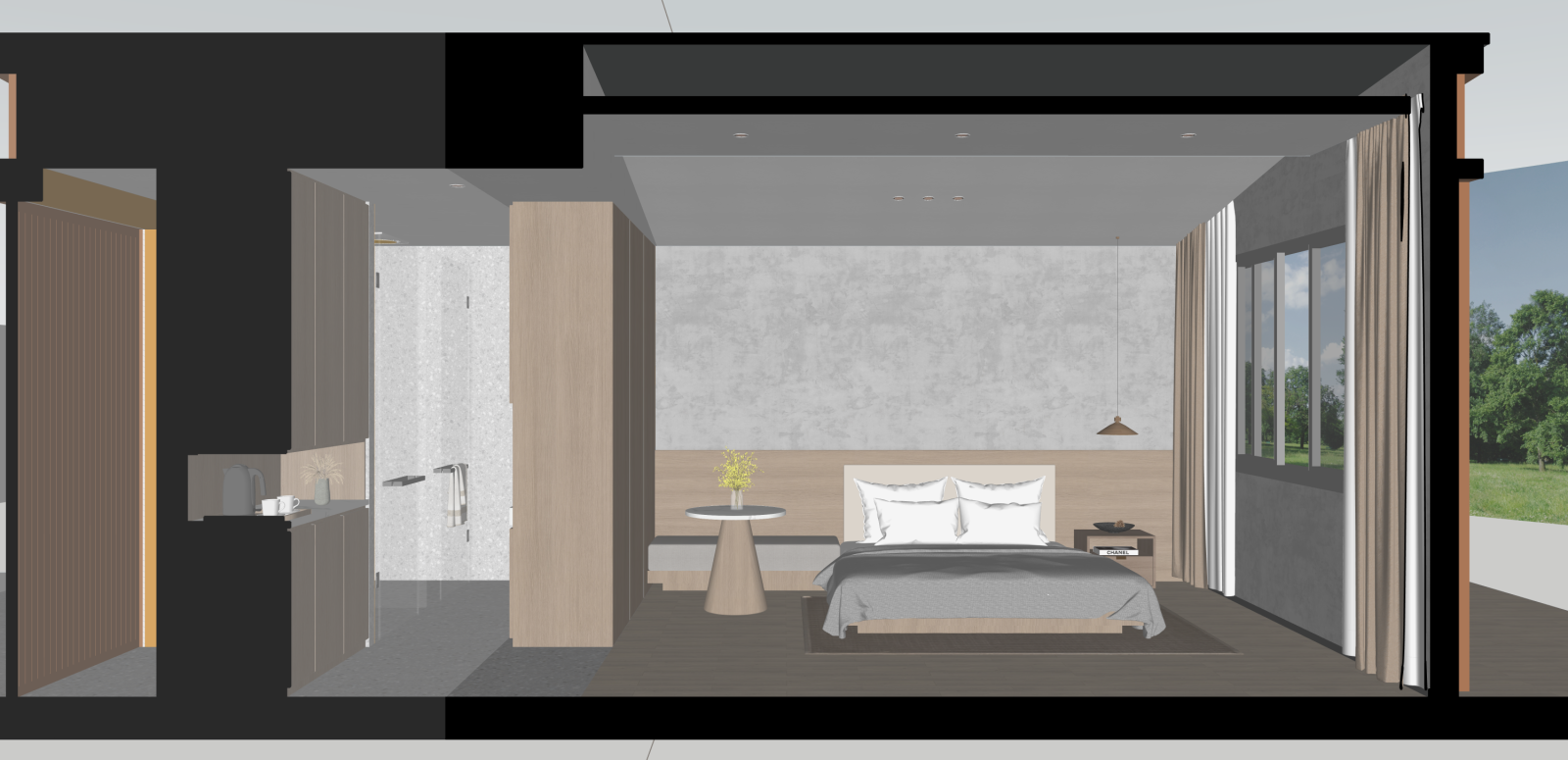 现代酒店客房SU模型下载【ID:1215934067】