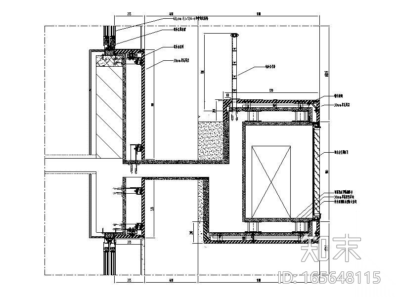 石材幕墙大样图及节点图CADcad施工图下载【ID:165648115】