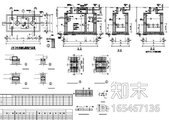 某砖砌化粪池图纸cad施工图下载【ID:165467136】