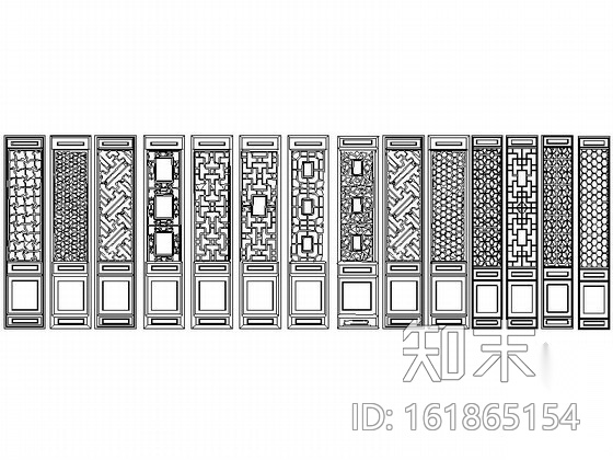 各式风格门CAD图块cad施工图下载【ID:161865154】