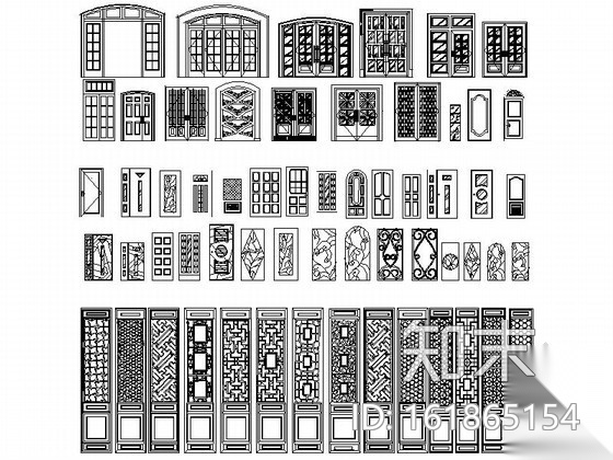 各式风格门CAD图块cad施工图下载【ID:161865154】