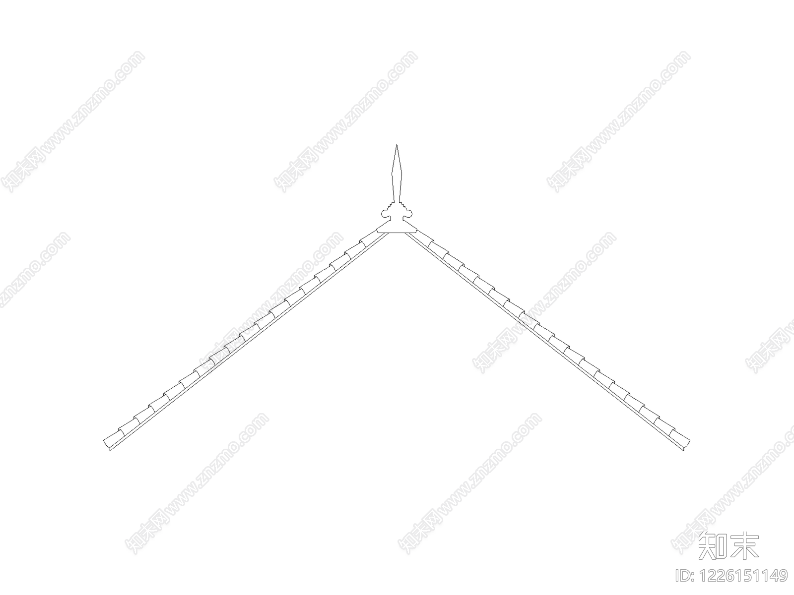 现代,新中式瓦屋面CAD图纸