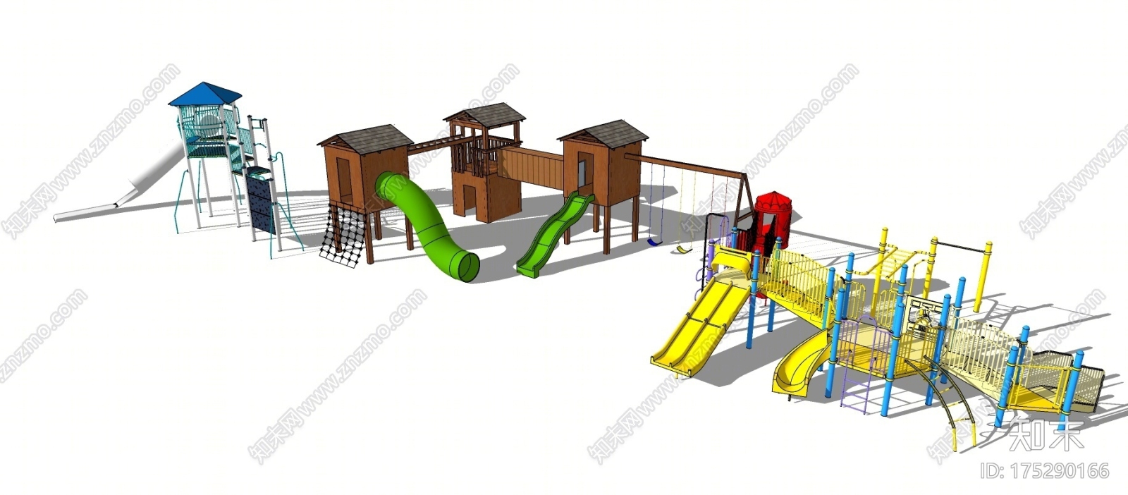 儿童游乐设施滑梯SU模型下载【ID:175290166】