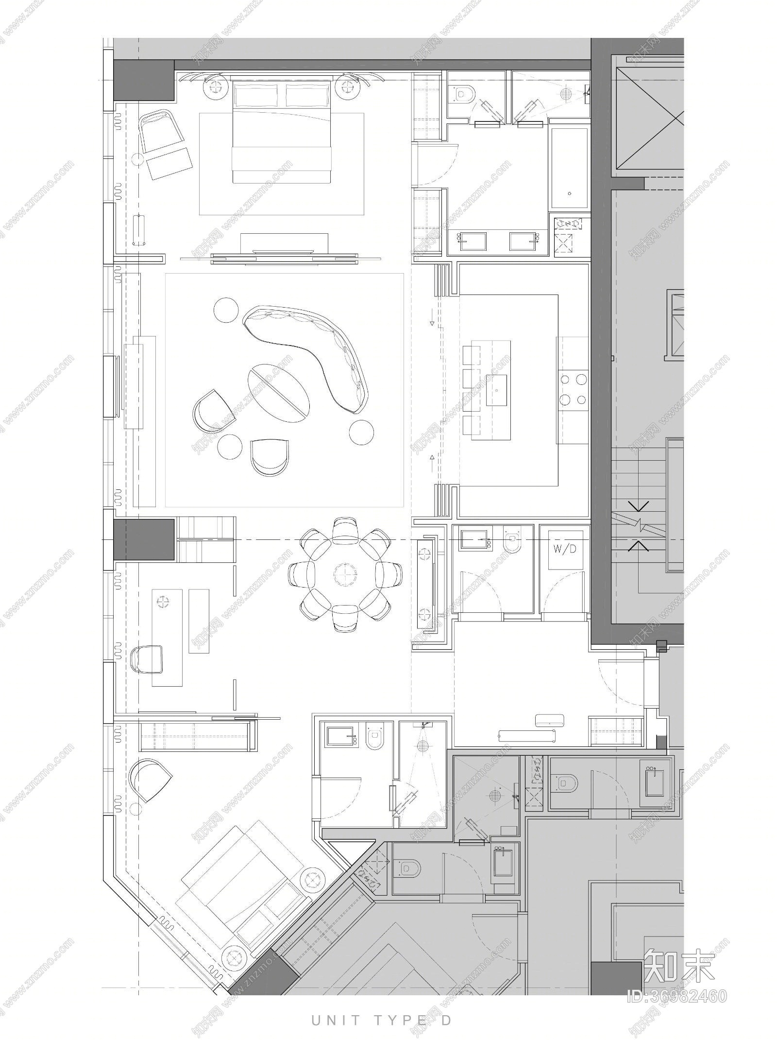 Yabu-北京梵·悦108超级豪宅cad施工图下载【ID:36982460】