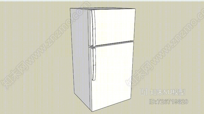 白色冰箱-惠而浦黄金-实际尺寸SU模型下载【ID:726719820】