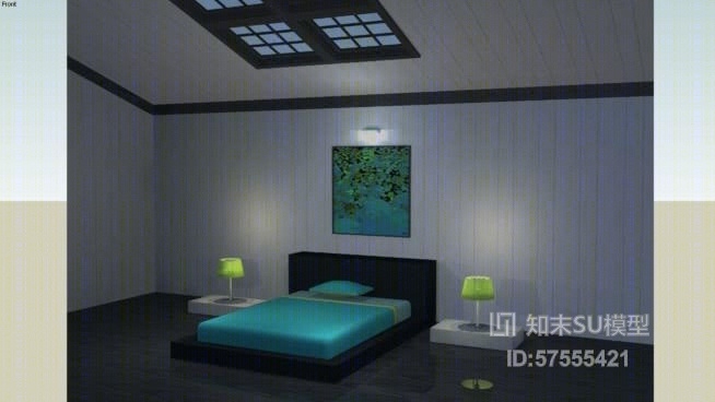 家居主卧室SU模型下载【ID:219252397】