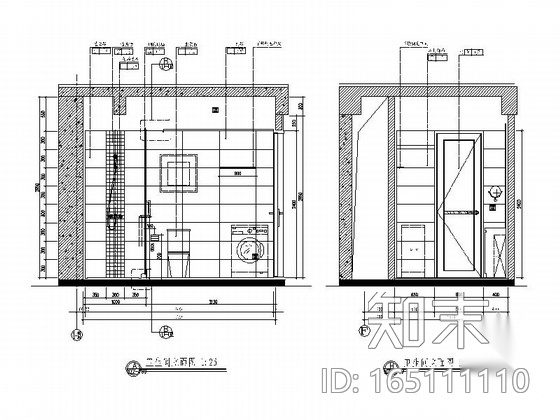 [大连]精品公寓二居室室内装修施工图（含实景）cad施工图下载【ID:165111110】