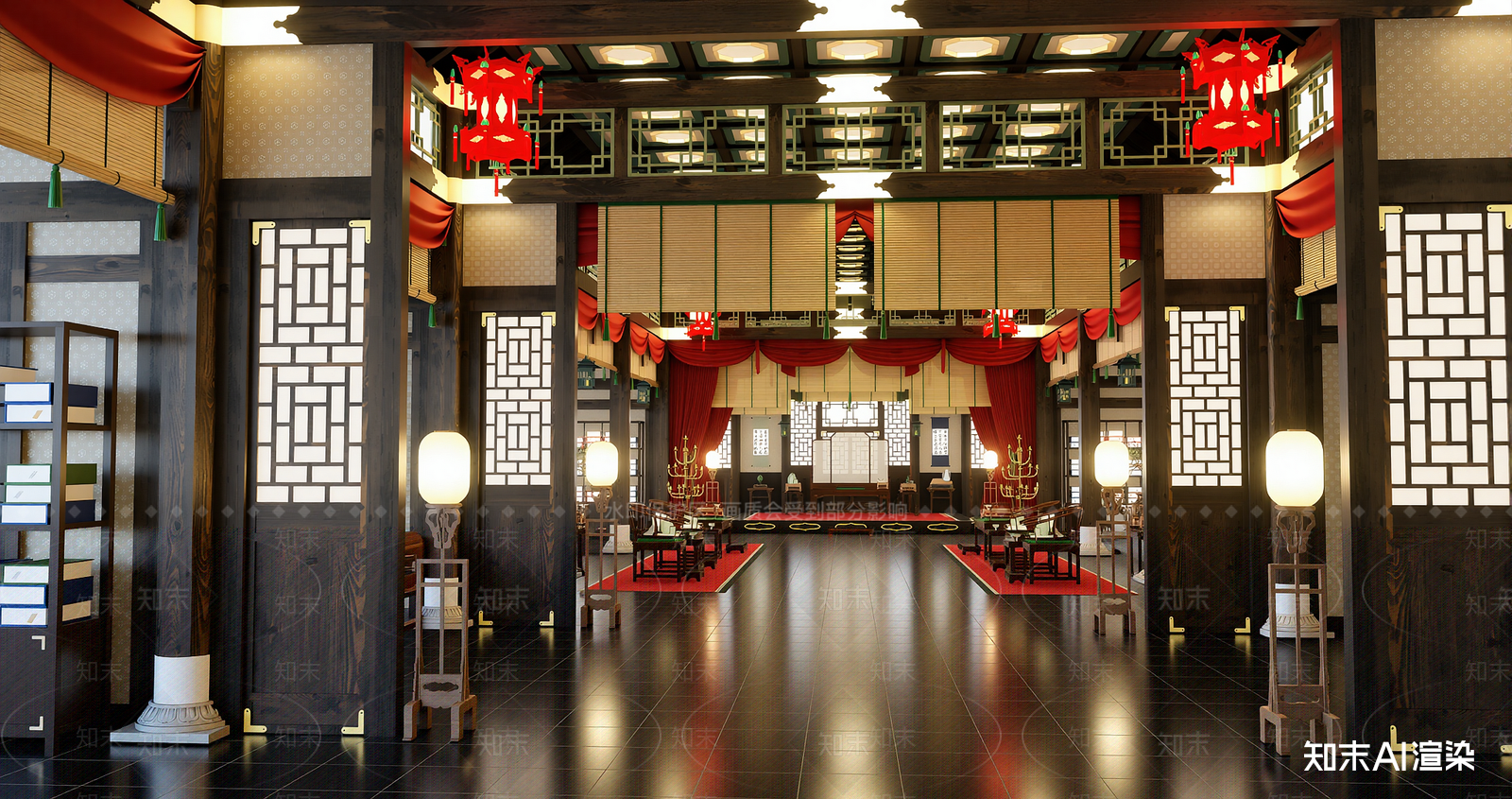 中式接待室SU模型下载【ID:1216039013】