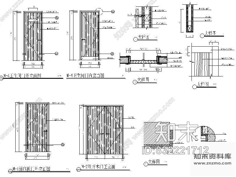 图块/节点直纹门详图cad施工图下载【ID:832221712】