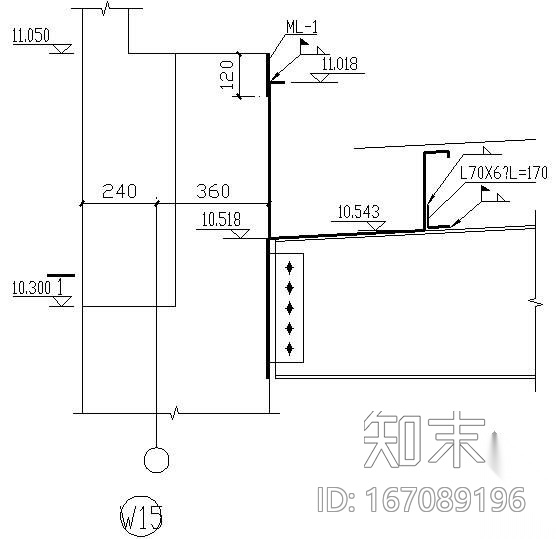 某钢梁与混凝土柱节点构造详图(2)cad施工图下载【ID:167089196】