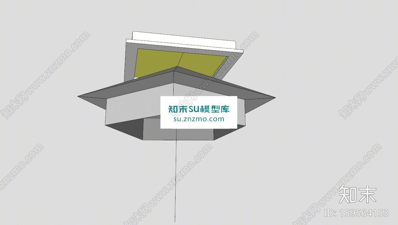 聚光灯方形吸顶灯SU模型下载【ID:159564153】