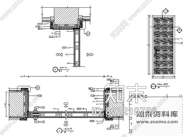 图块/节点客房木门详图cad施工图下载【ID:832210758】