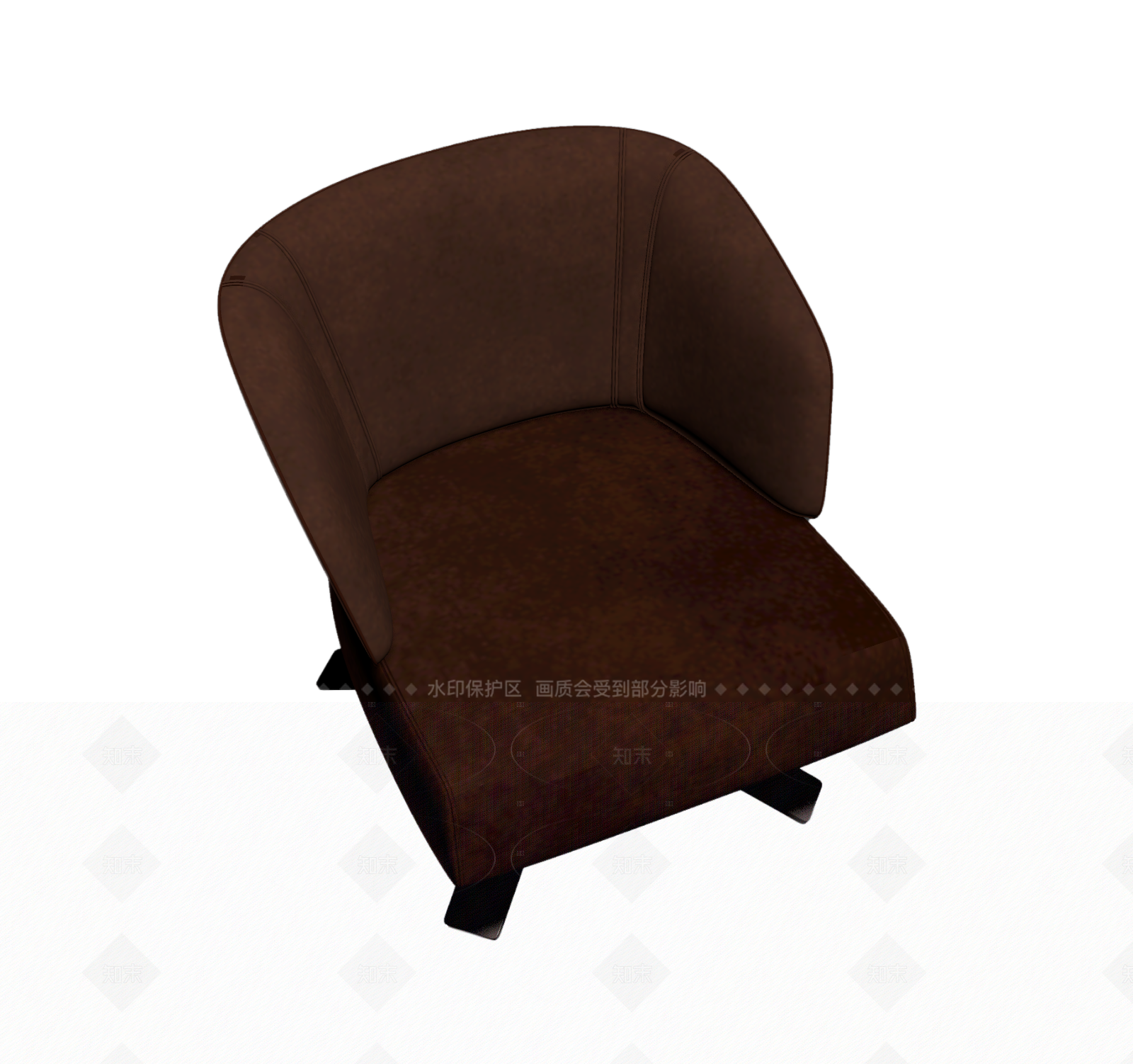 深棕色旋转靠背椅3D模型下载【ID:1206189668】