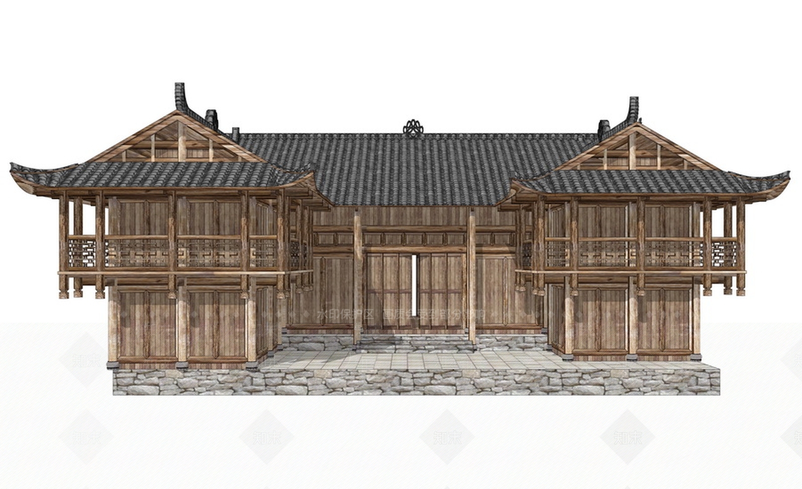 中式民居SU模型下载【ID:162155101】