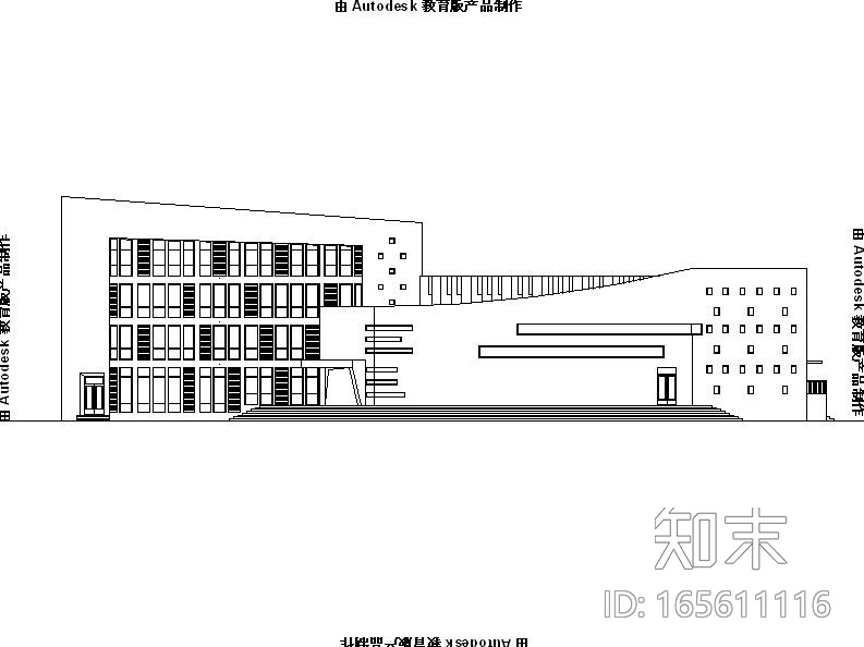 [海南]多层框架结构镇级文化中心建筑施工图cad施工图下载【ID:165611116】