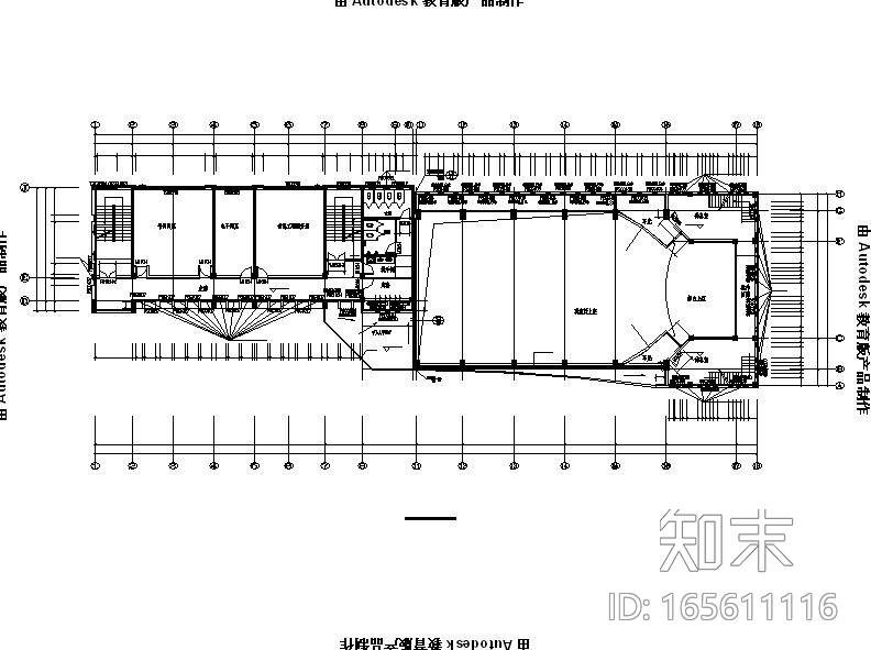 [海南]多层框架结构镇级文化中心建筑施工图cad施工图下载【ID:165611116】