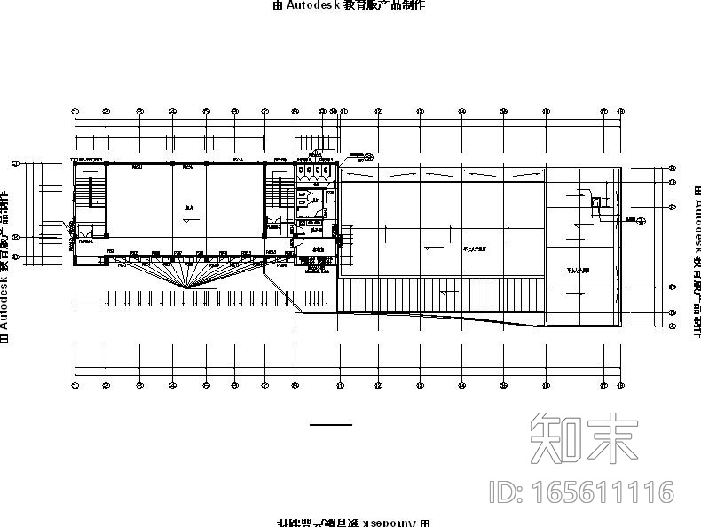 [海南]多层框架结构镇级文化中心建筑施工图cad施工图下载【ID:165611116】