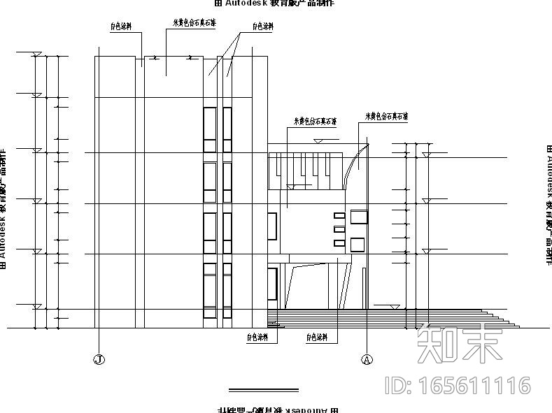 [海南]多层框架结构镇级文化中心建筑施工图cad施工图下载【ID:165611116】