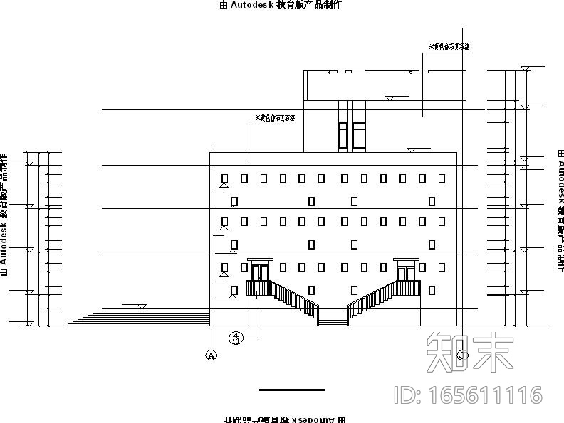 [海南]多层框架结构镇级文化中心建筑施工图cad施工图下载【ID:165611116】