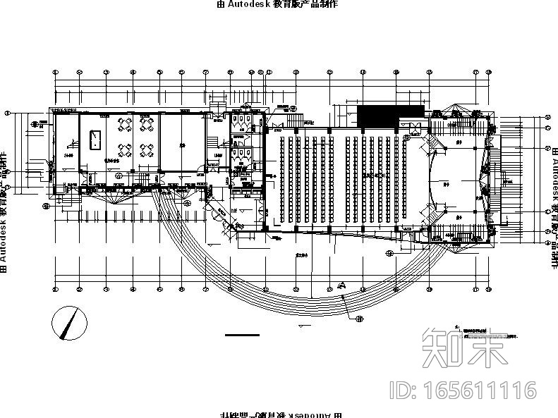 [海南]多层框架结构镇级文化中心建筑施工图cad施工图下载【ID:165611116】