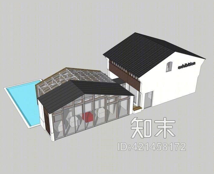 中式商场建筑SU模型草图