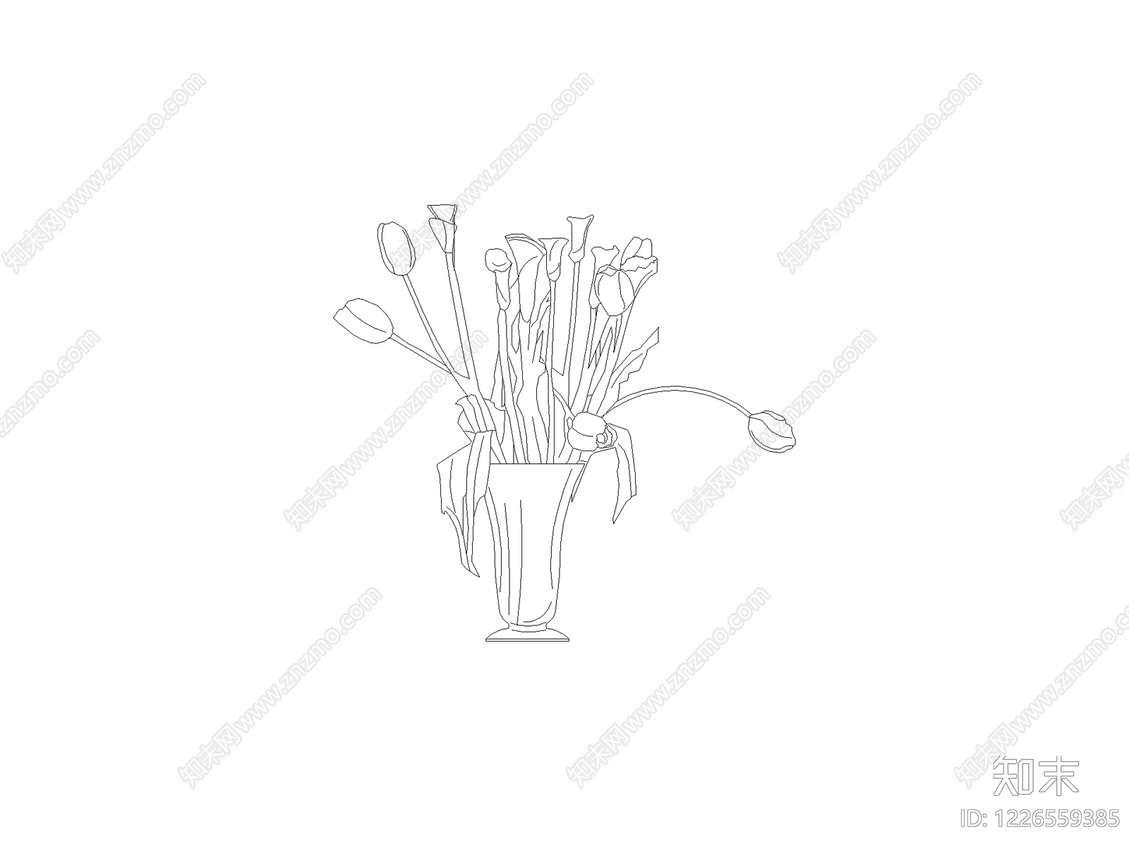 种绿植盆栽图块cad施工图下载【ID:1226559385】