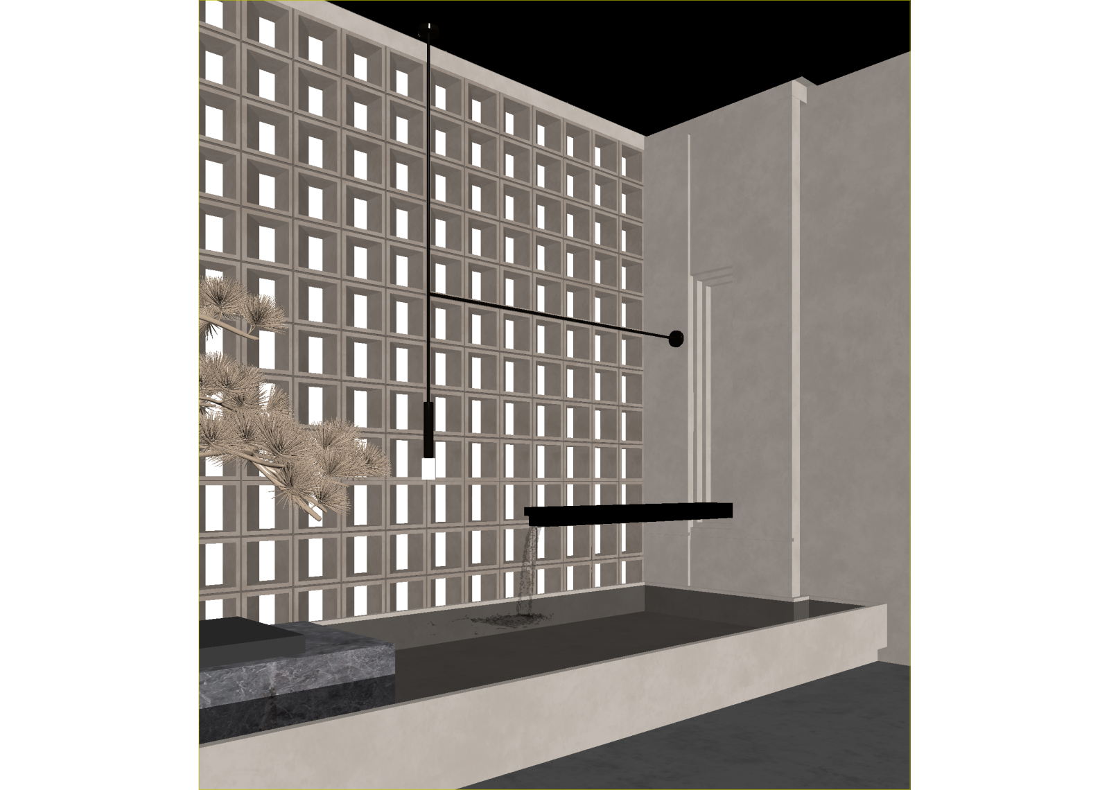 现代室内景观3D模型下载【ID:1214776304】