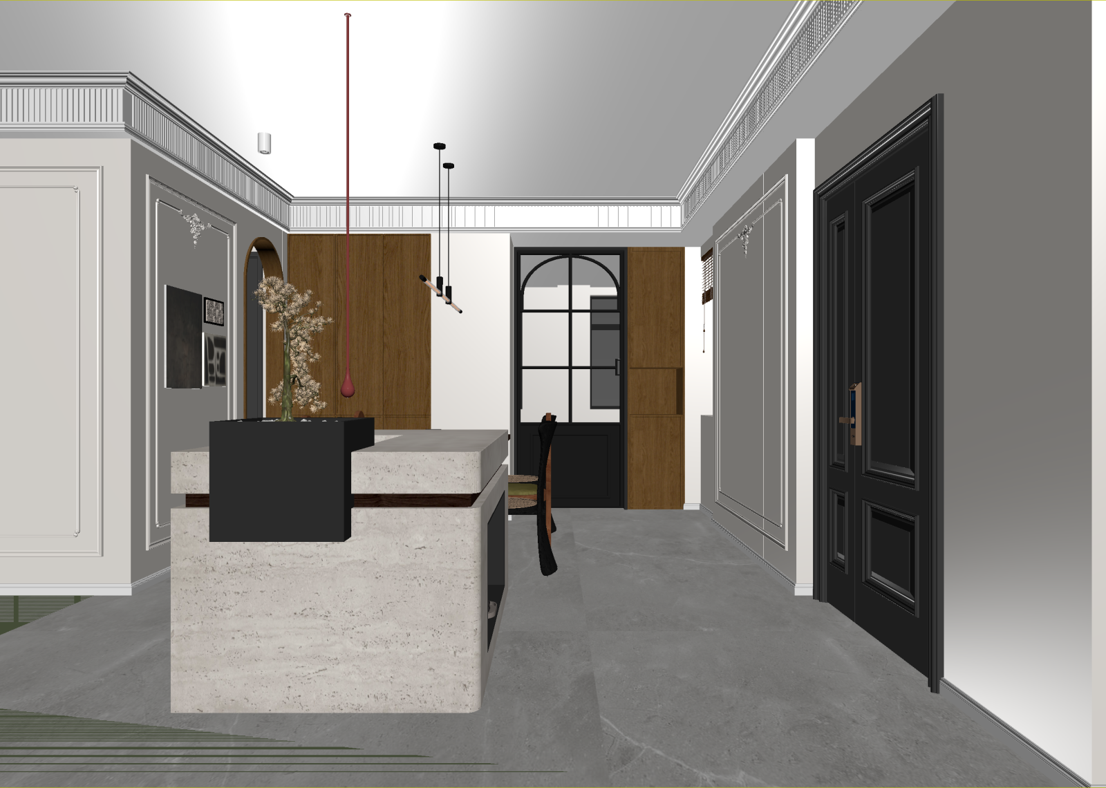 法式玄关3D模型下载【ID:1215082648】