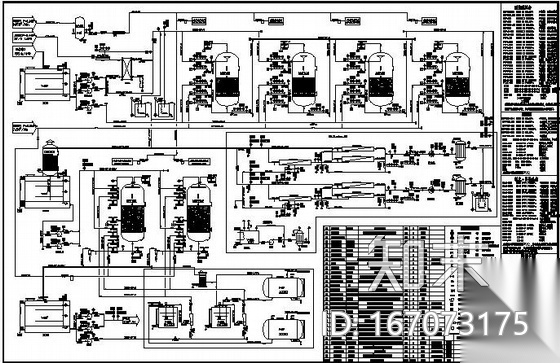 35吨/小时高纯水系统工艺流程图cad施工图下载【ID:167073175】