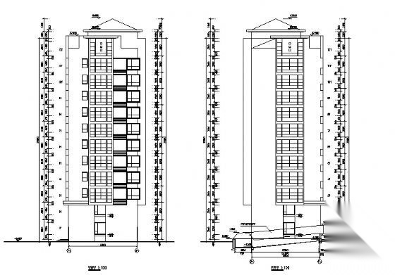 某十二层住宅楼建筑施工图cad施工图下载【ID:149866170】