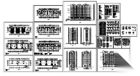 某十二层住宅楼建筑施工图cad施工图下载【ID:149866170】