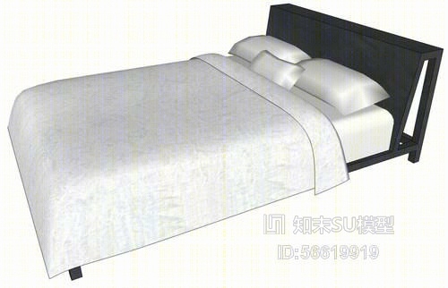 双人床SU模型下载【ID:56619919】