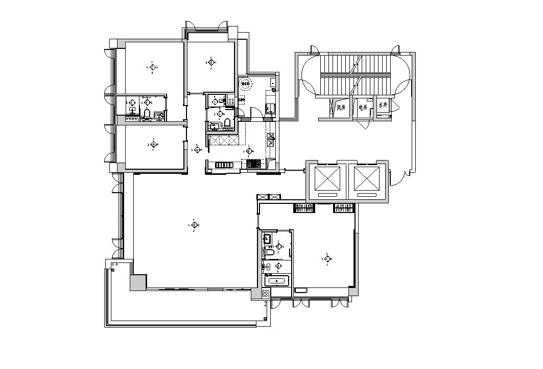 [广州]佛山230户型大平层全套施工图_效果图cad施工图下载【ID:180849170】