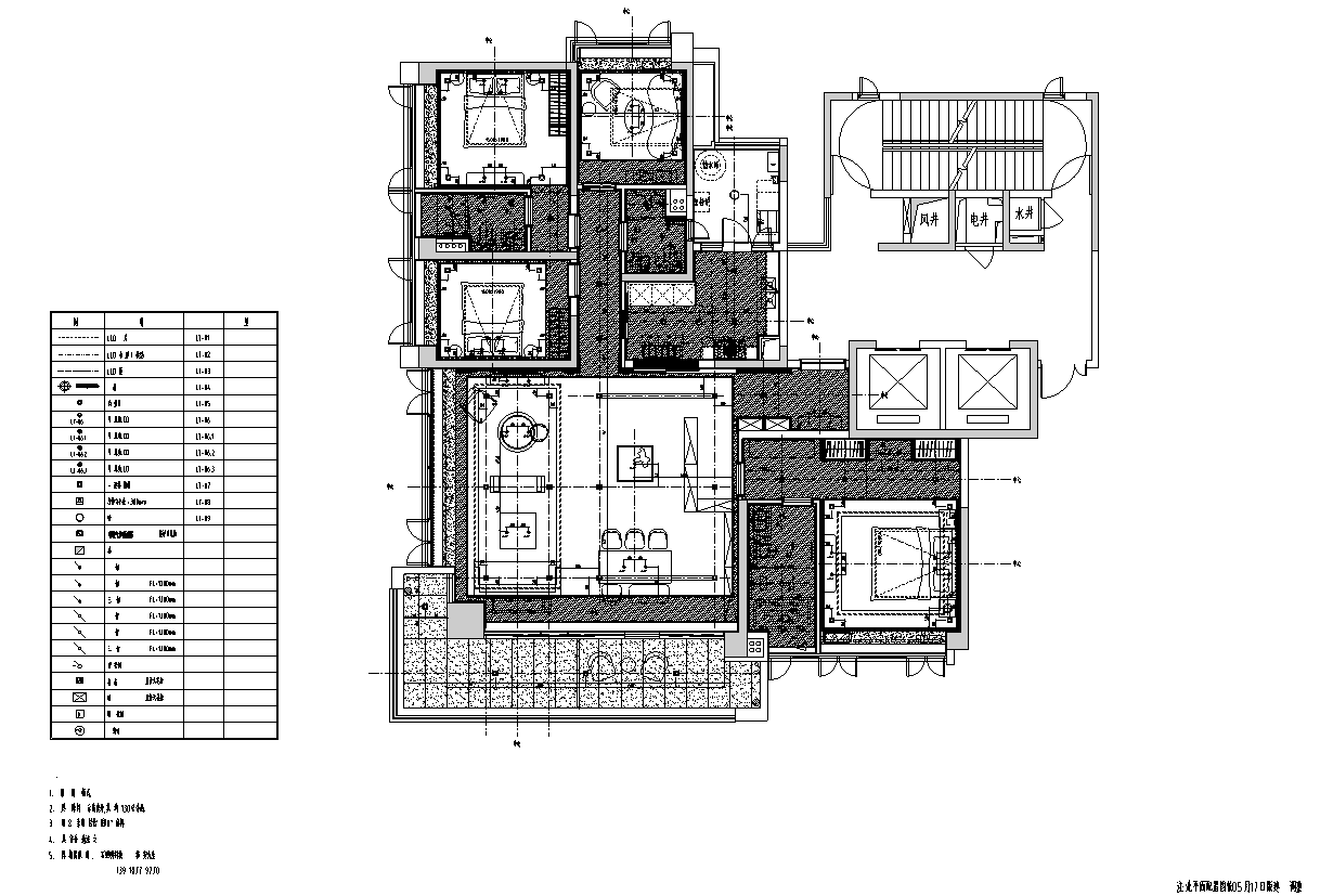 [广州]佛山230户型大平层全套施工图_效果图cad施工图下载【ID:180849170】