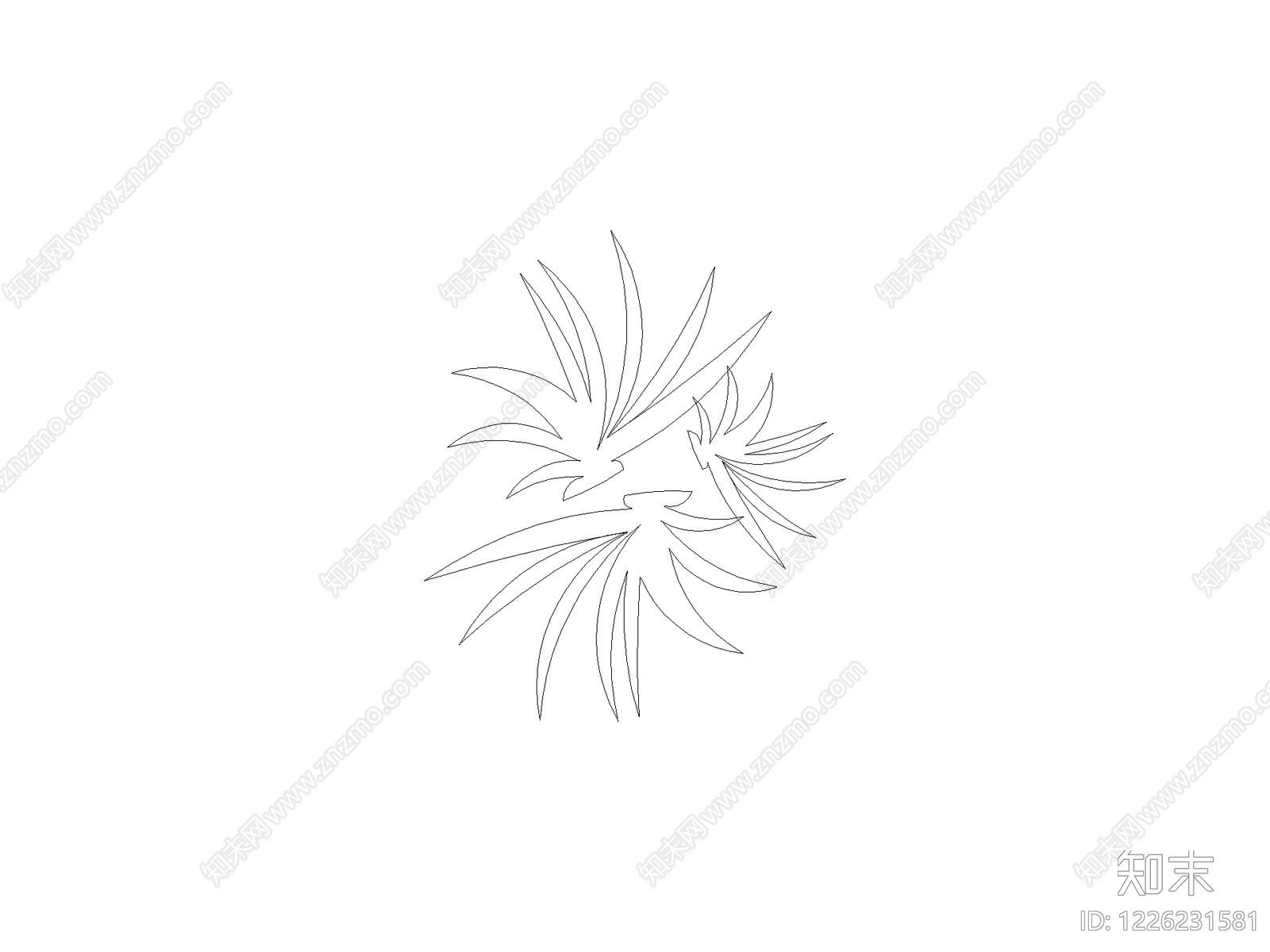 常用植物图例cad施工图下载【ID:1226231581】