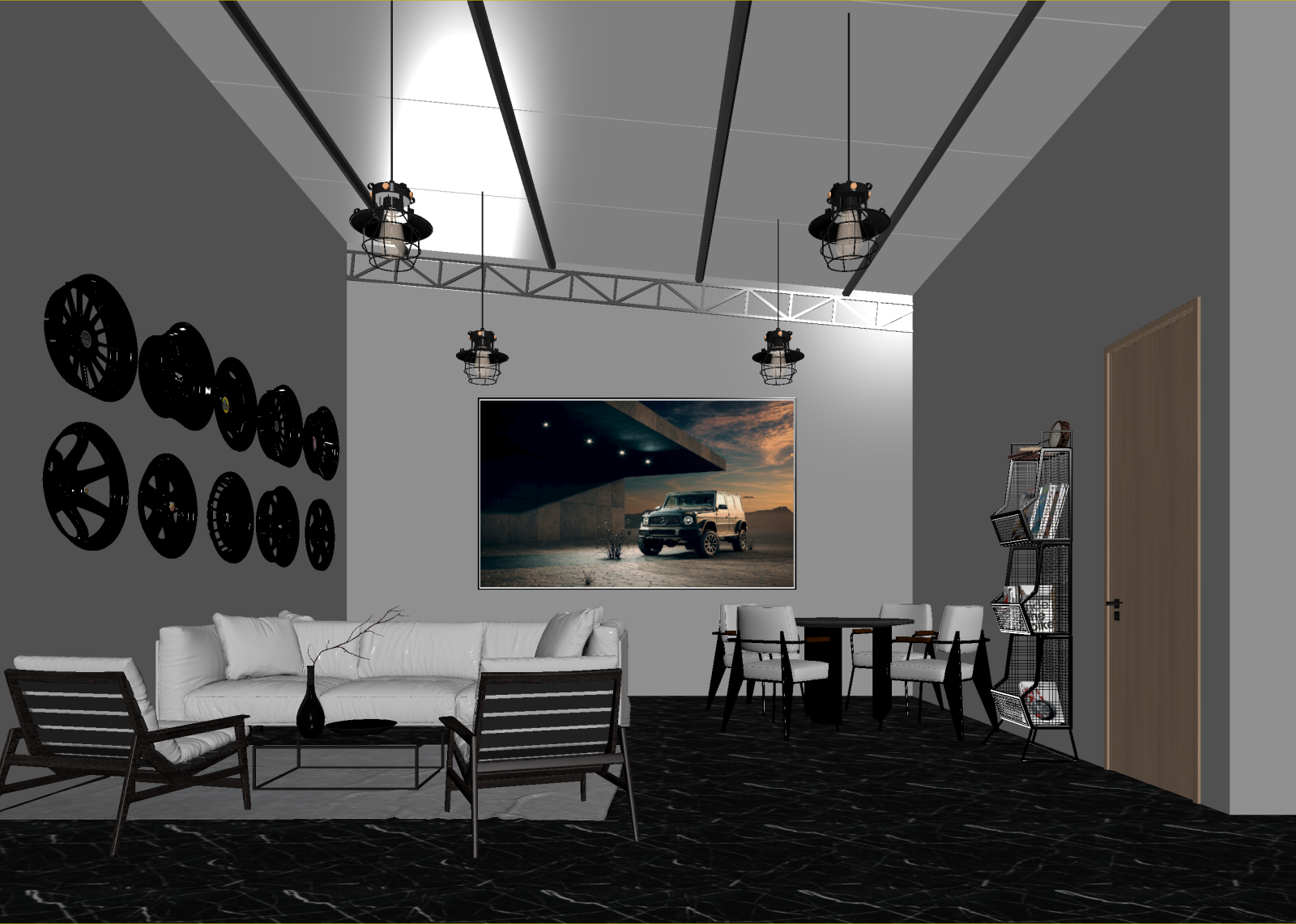 工业风休息区3D模型下载【ID:1214262057】