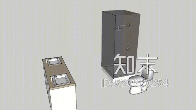 现代浴室套装SU模型下载【ID:520980254】