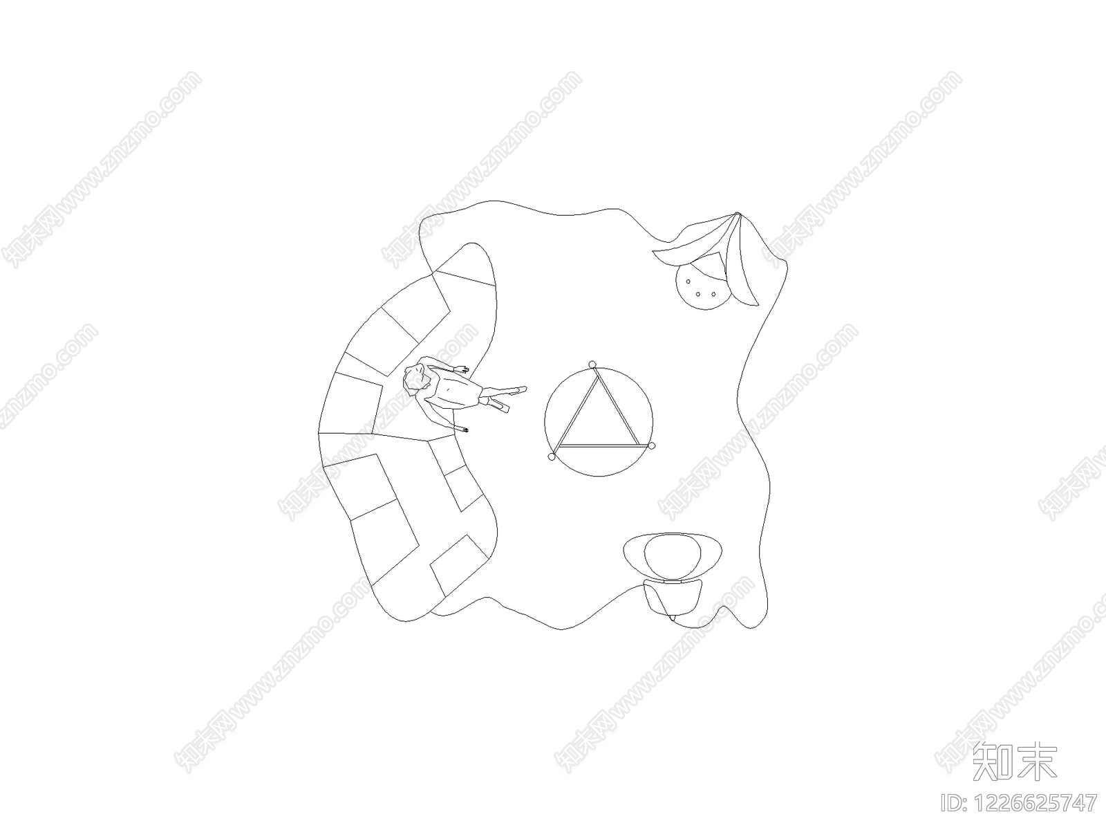 现代,意式沙发CAD图纸