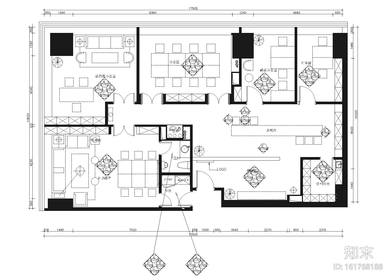 [广州]云峰投资公司办公室室内施工图+实景cad施工图下载【ID:161768188】