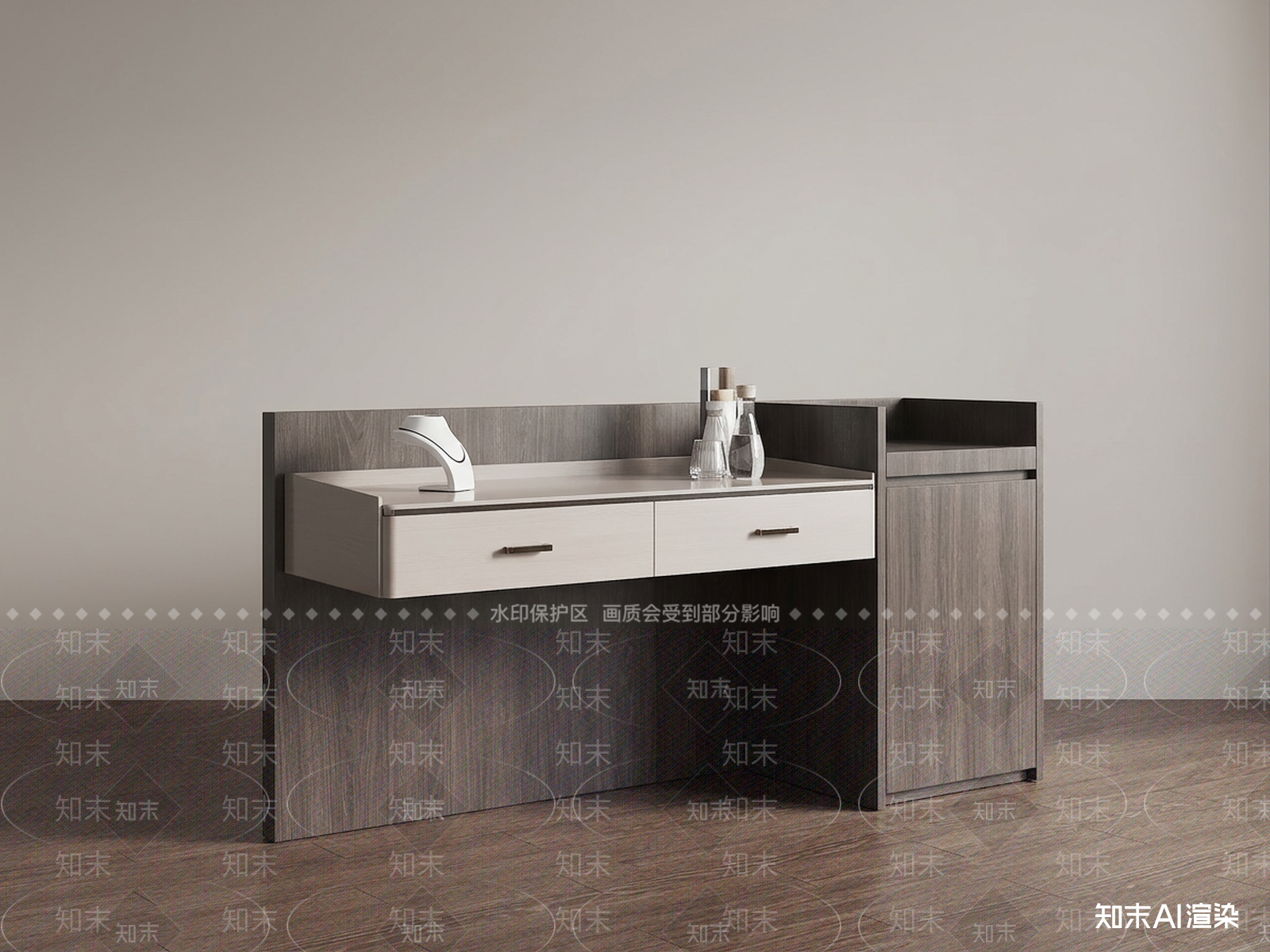 简约梳妆台梳妆台3D模型下载【ID:1227278240】