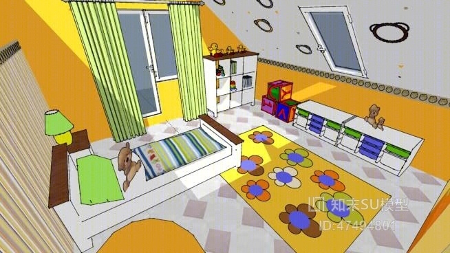 儿童玩具房SU模型下载【ID:418063632】